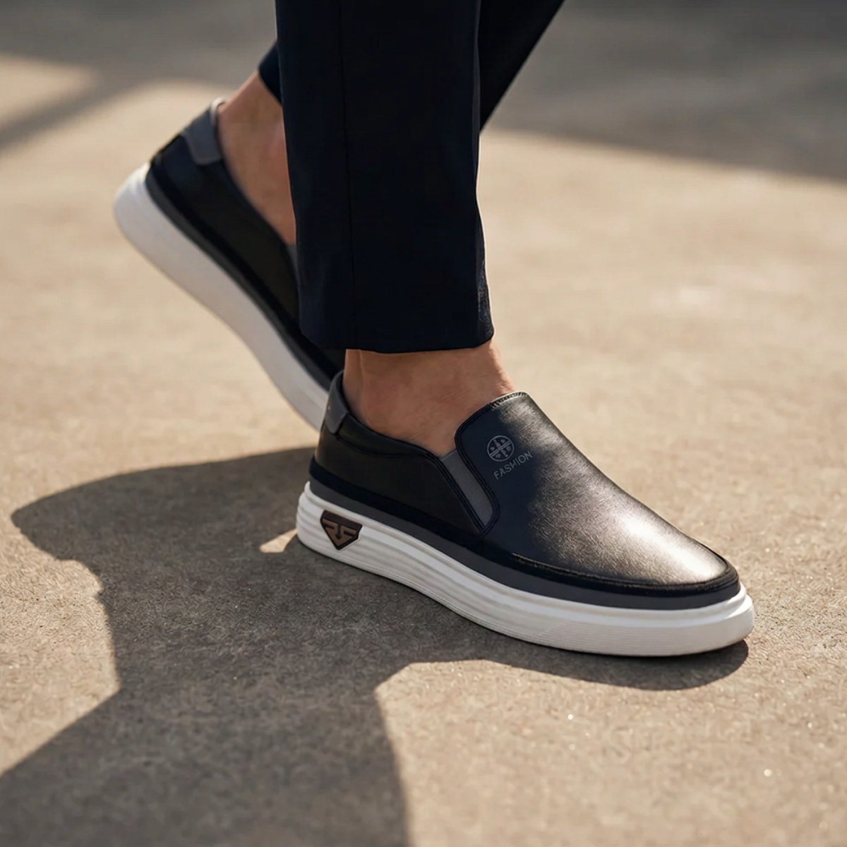 SNEAKER UOMO SLIP-ON IN PELLE